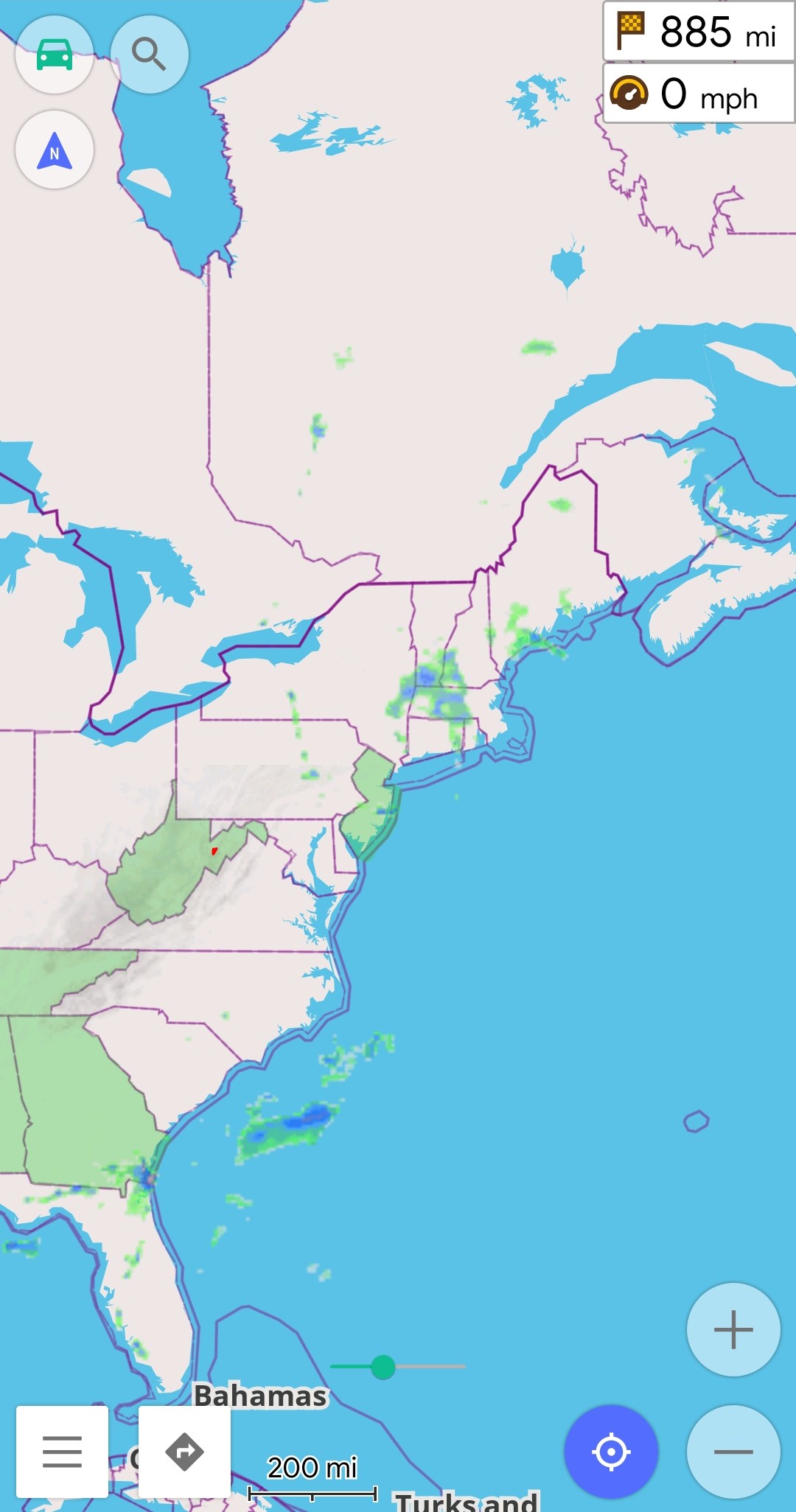 Screenshot from Open Street Map with RainViewer Precipitation Overlay