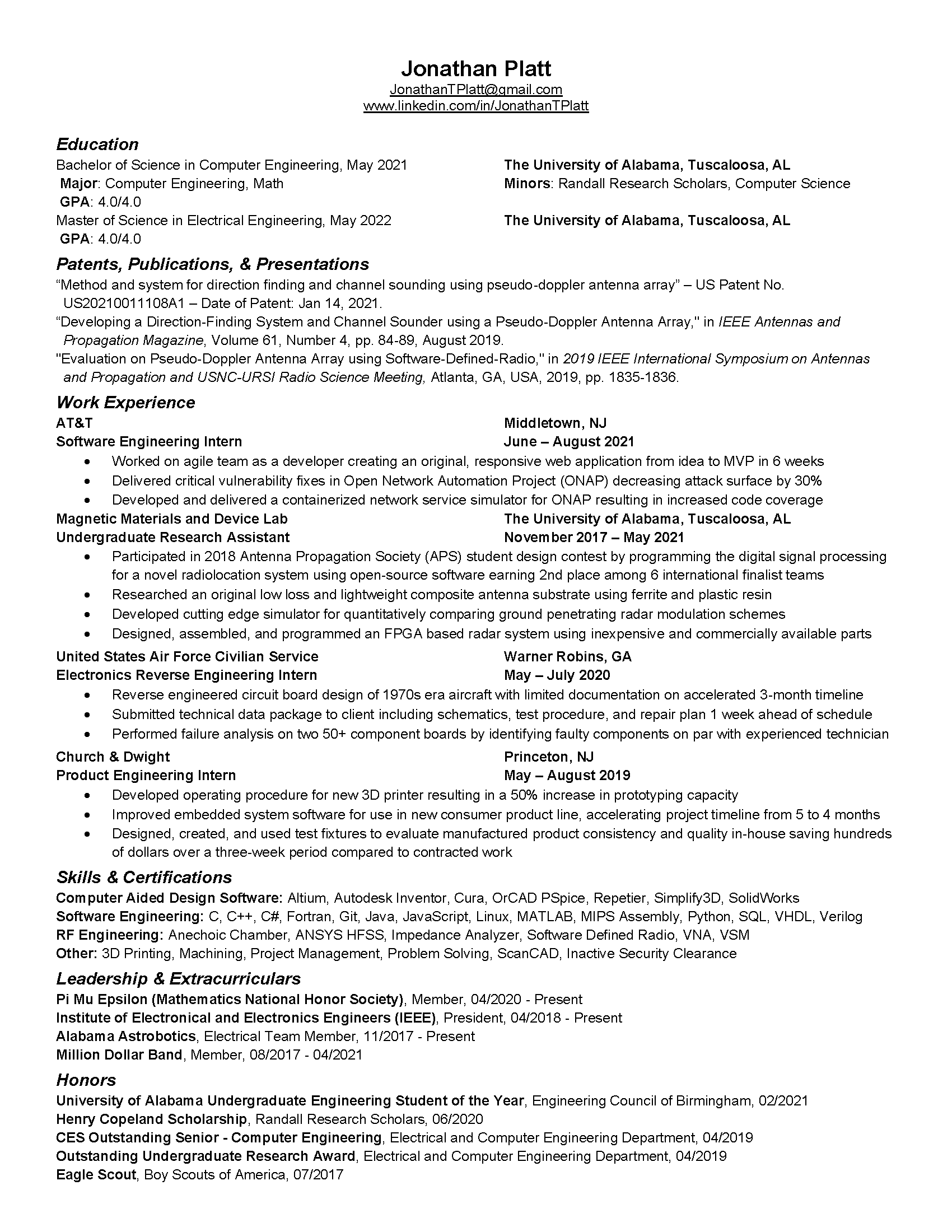 Jonathan's resume